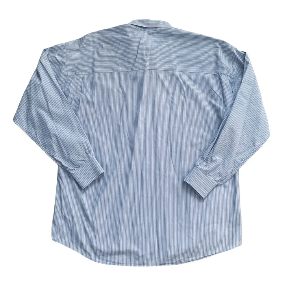Vintage Burberrys of London Sky Blue Striped Button Down‎ Shirt Size Large